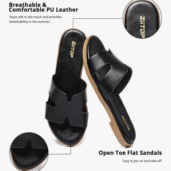 Women's Flat Sandals Fashion Ladies Slide Sandals - Picture 4 of 4